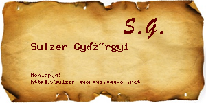 Sulzer Györgyi névjegykártya